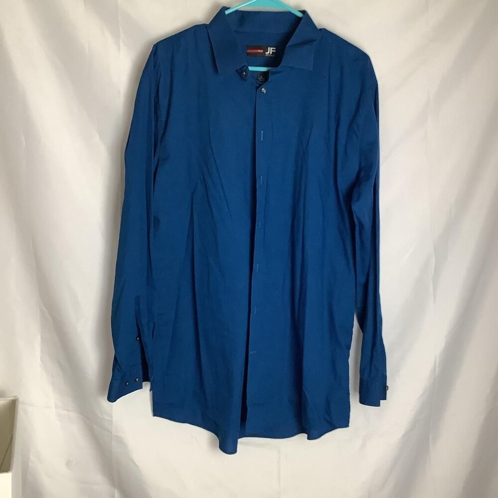 J.Ferrar slim fit blue cotton & polyester shirt size XL #slimfit #menswear